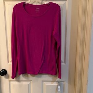 Apt. 9 Women's Fuchsia Long Sleeve Tee